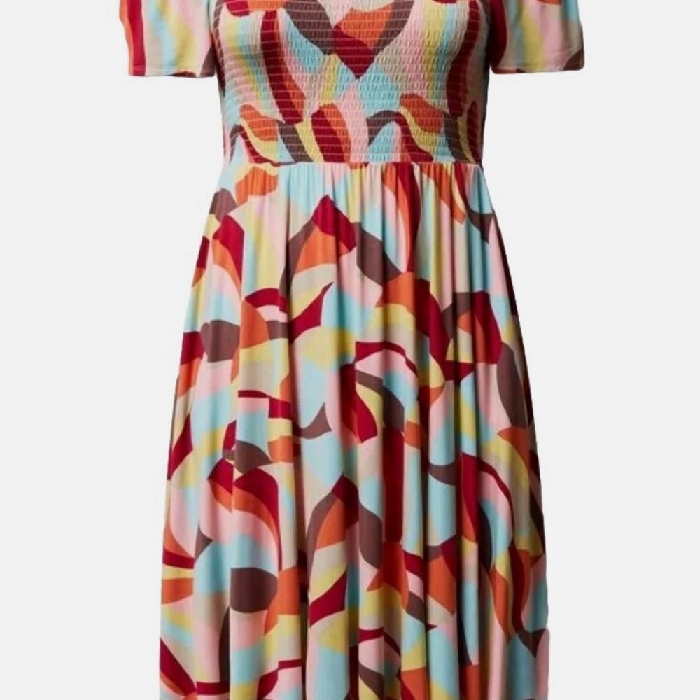Torrid 2 So Soft Knit Dress Multicolor Ruched‎ Chest Sleeves